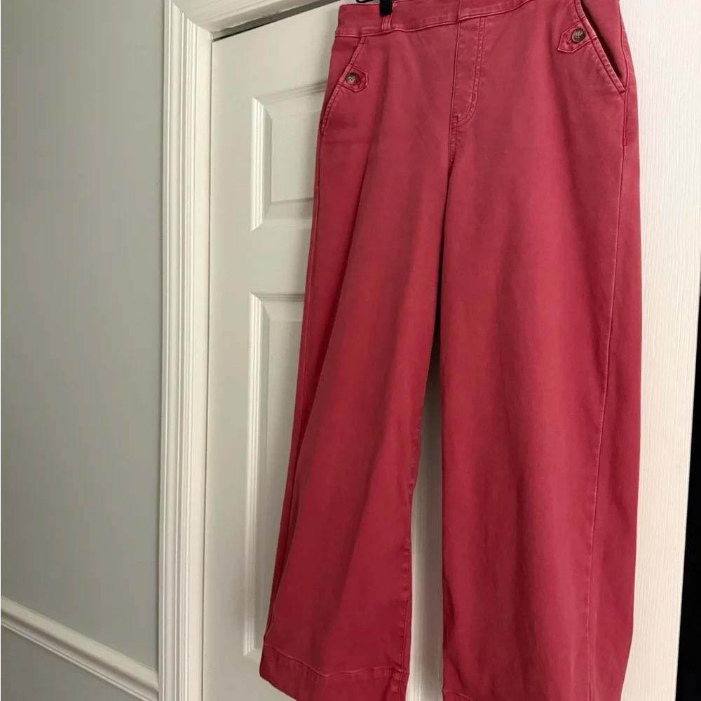 Spanx Stretch Twill Red Cropped Pant - Picture 1 of 5